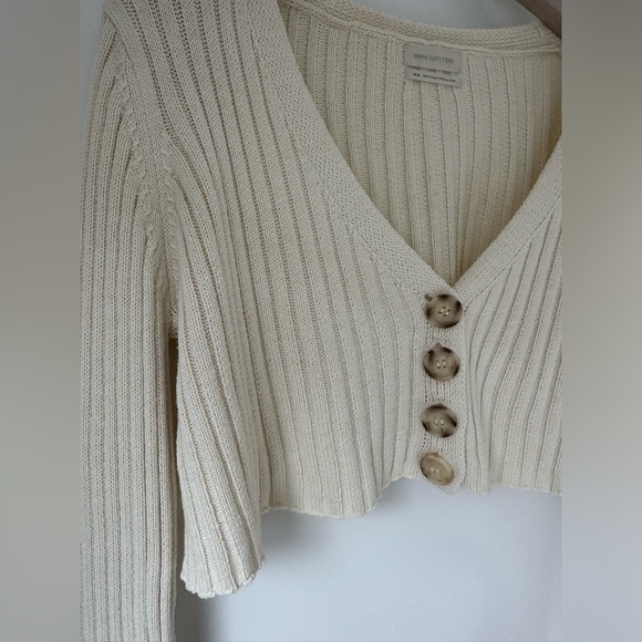 Urban Outfitters - Lucky V-Neck Cropped Cardigan - Cream - M - Picture 8 of 11